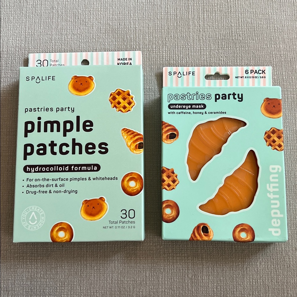 SpaLife Pastries Party Pimple Patches and Under Eye Mask Set
